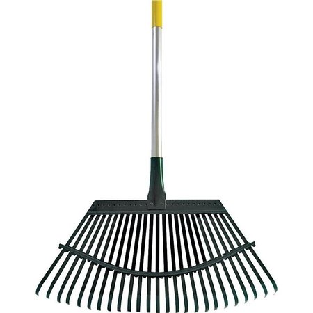 FLEXRAKE Lawn Rake, Steel Tine, 25Tine, Aluminum Handle, 48 in L Handle 1A